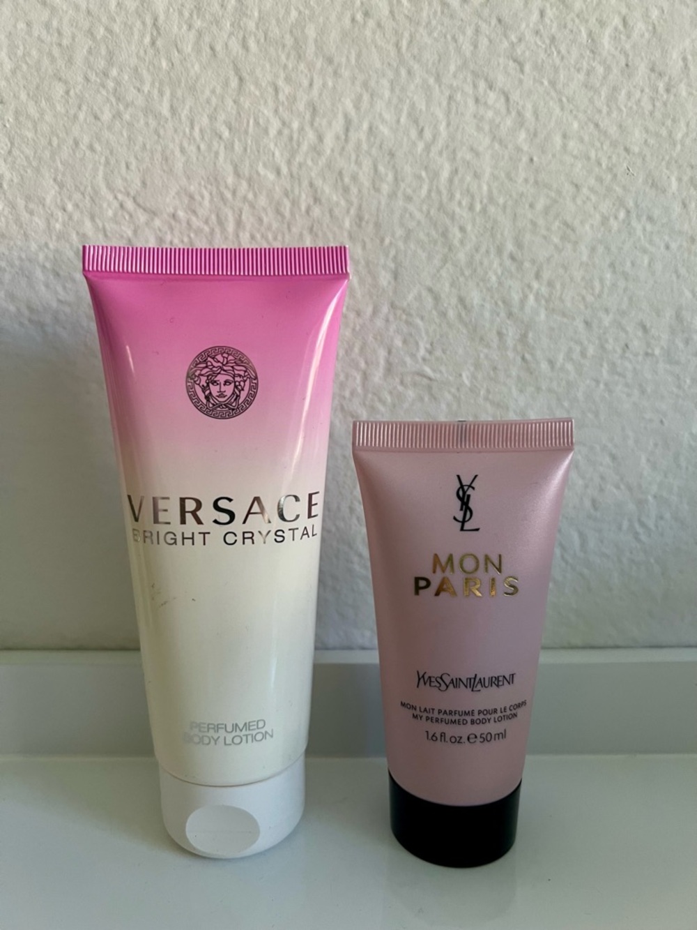 Authentic Versace Bright Crystal & YSL Mon Paris Body Lotion Set